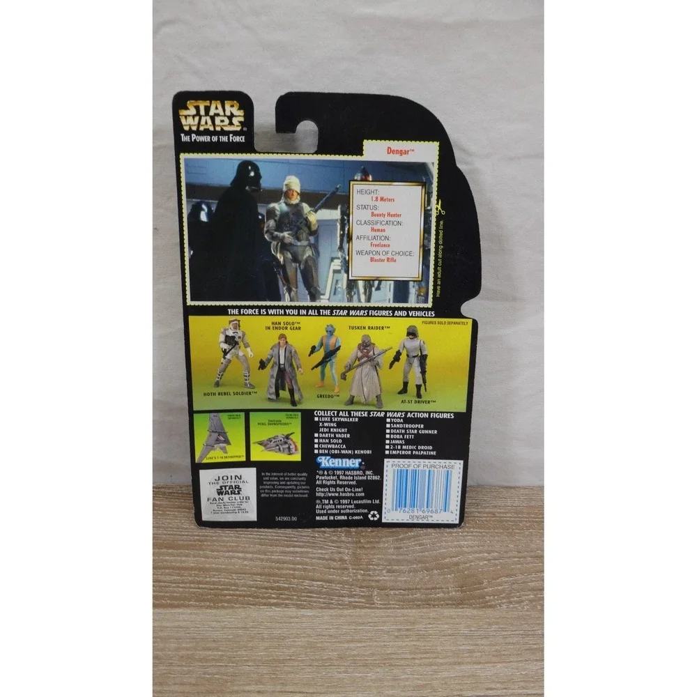 Star Wars Kenner Power Of The Force Dengar Bounty Hunter Green Card 3.75